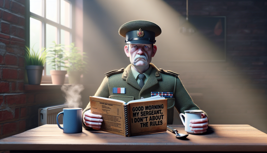 buenos dias mi sargento me la suda el reglamento letra